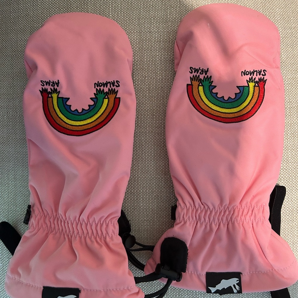 Children's Pink Rainbow Mittens by